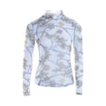 thumbnail image 1 of T-Shirt à Manches Longues en Maille Creuse pour Femmes T-Shirt Transparent Slim, 1 of 3