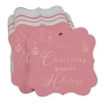 thumbnail image 3 of Inkdotpot Real Rose Gold Foil Merry Christmas & Happy Text Tags Favor Bracket Shape Hang Pack Of 100 Paper Tags, 3 of 7