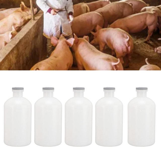 Botellas de Inyecció de animales, 5 piezas fácil mantenimiento jiningas veterinarias robustas botellas reutilizables para granja