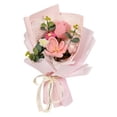 thumbnail image 2 of Ramo de flores de tulipán de ganchillo terminado, lindo adorno para decoración del hogar, ramo tejido a mano, decoración del hogar para regalo del Día rosa, 2 of 8