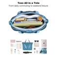 thumbnail image 4 of Tote Bag for Women - Blue Dachshunds Dog Shoulder Bag - Large Utility Work Duffle Bag with Zipper Handbag for Travel, Work, Sprots, 4 of 5