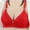 Red, variant on Herrnalise Women's Lace Edge Vertical Stripe Back Bra Padded Bra Wireless Lingerie For women