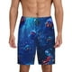 thumbnail image 1 of Balery Deep Sea Glowing Fishes Pantalones cortos de pijama de punto de algodón para hombre con cinturilla y bolsillos-3X-Large, 1 of 6