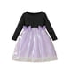 thumbnail image 1 of Vestido de cuello redondo y manga larga para niñas Vestido de cuello redondo y manga larga para niñas Falda de malla elegante Vestido de princesa elegante para niñas pequeñas Vestido de poliéster para, 1 of 8