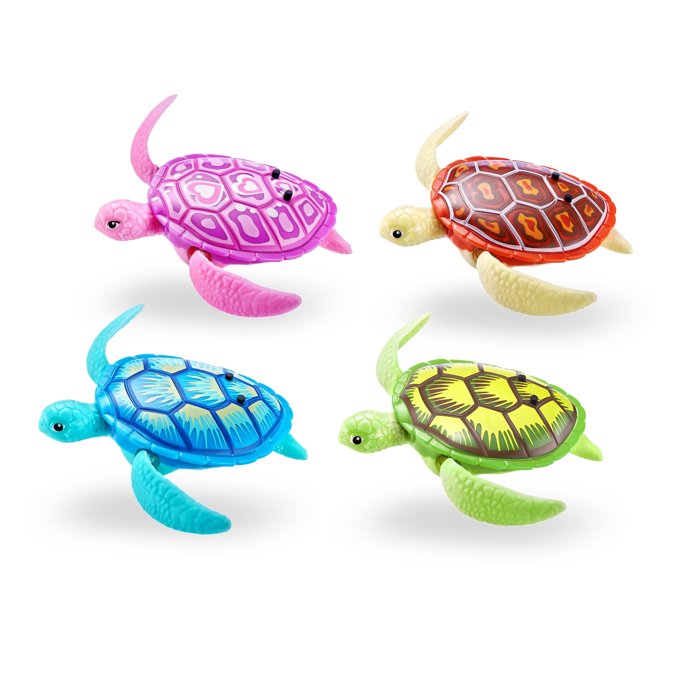 ROBO ALIVE Robo Turtle Robotic Swimming Turtle (Green + Pink) by ZURU Water Activated, Comes with Batteries, Exclusive (2 Pack) Green + Pink