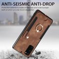 thumbnail image 6 of Nalacover For Samsung S20 Case Ring Holder Kickstand with Credit Card Holder, Back Flip Premium Leather Magnetic Clasp Removable Wirst Hand Strap Cover for Samsung Galaxy S20, Brown, 6 of 15