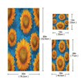 thumbnail image 3 of 3 Sizes of Towel Sets Including Bath Towel Hand Towel and Washcloth for Daily Use Vibrant Digital Sunflower Painting, 3 of 8