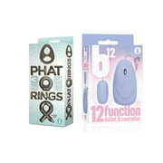Sexy Gift Set Bundle of Phat Rings Smoke 2, Chunky Cock Rings and Icon Brands B12 Bullet, Baby Blue