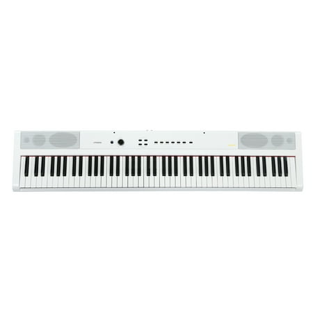 Artesia PA-88H 88-Key Weighted Hammer Action Digital Piano (White) with 16 Dynamic Voices + Power Supply + Sustain Pedal