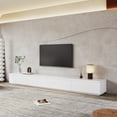 thumbnail image 3 of POVISON 118" Modern White Matte TV Stand，Minimalist Large Entertainment Center for up to 100 Inch TV with 4 Drawers, 3 of 9