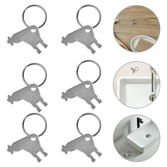 OFFIGAM 2 Pack White Toilet Key Openers with Key , Plastic Travel and Office Accessory