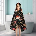 thumbnail image 6 of Red Mushroom Butterfly Black Pattern Hooded Bath Towel，50"x30" for Ages 3 To 12 Kids, Quick Dry Lightweight Soft Microfiber Hood Beach Towel Cover Up for Kids, 6 of 7
