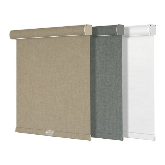 ZimJAHO Blackout Roller Shades for Windows,Cordless,Linen Fabric,Roller Blinds,Thermal Insulated Fabric UV Protection,Window Shades for Home,Office,Door, Blackout-Beige, 34"W x 72"H