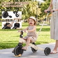 thumbnail image 5 of Wisairt 5-in-1 Toddler Tricycle with Push Handle for 1-3 Years, Toddler Bike, Kids Trike, Balance Bike with Adjustable Seat & Handlebar, Khaki, 5 of 8