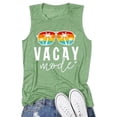thumbnail image 1 of HJYCHN Camisoles pour Femmes Dames Mode Décontractée Imprimé de Lettres Sans Manches Col Rond Débardeurs pour Femmes Vert Clair_001 TTTG, 1 of 2