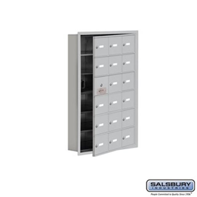 SalsburyIndustries 19165-18ARK Cell Phone Storage Locker With Front Access Panel - 6 Door High Unit, Aluminum
