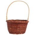 thumbnail image 4 of 1PC Mini Decorative Basket Handmade Weaving Props Basket Easter DIY Activity Basket Creative Knitting DIY Basket Props Micro Desktop Decoration for Home School (Handle Round Light Brown), 4 of 5