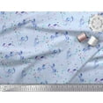 thumbnail image 2 of Soimoi Blue Heavy Satin Fabric Unicorn & Rainbow Nature Print Sewing Fabric Yard 54 Inch Wide, 2 of 3