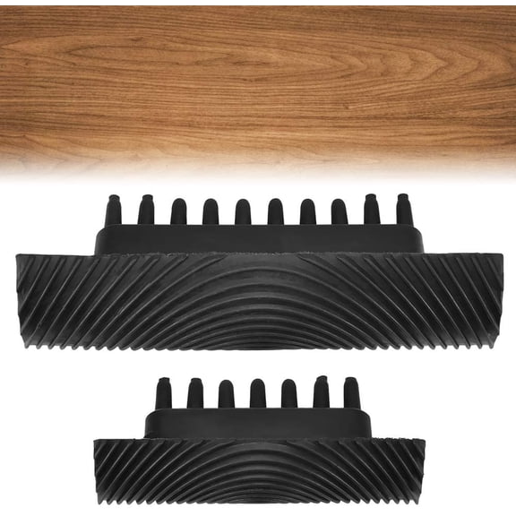 BUZIFU 2 pieces wood grain rubber painting tool pattern grain tool wood effect structure roller wood grain maserboy wood look for DIY wall colour grain painting decoration 13 cm / 9 cm long black