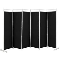 Costway 6-Panel Room Divider Folding Privacy Screen w/Steel Frame Decoration Black