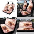 thumbnail image 2 of Renewold 14 PCS Car Seat Covers Set for Men, Auto Seat Protector with Steering Wheel Seat Belt Cover Garbage Bag Armrest Handbrake Rear View Mirror Protector Coasters, Highland Cow Pink Floral, 2 of 7