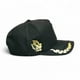 thumbnail image 4 of Vago Style Gorra San Judas Snapback Negra Gamuza Placa Dorada Visera Curva, 4 of 5