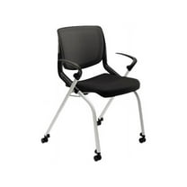 HON HMN2.F.A.IM.ON.CU10.PLAT Motivate 300 lbs. Capacity Flex-Back Nesting/Staking Chair - Onyx/Black/Platinum