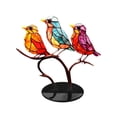 thumbnail image 1 of Adorno de pájaro de vitral | Decoraciones coloridas de pájaros con rama | 5 pájaros únicos hechos a mano | Decoración de escritorio para el hogar, la oficina o como regalo, 1 of 7