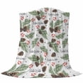 thumbnail image 6 of Pine Cones Blanket Soft Cozy Warm Throw Blanket for Couch, Plush Fuzzy Flannel Fleece Blankets for Sofa, Winter Branches Berry Snowflakes Plants Bed Blankets Lightweight Gifts for Women, 32"x48", 6 of 9