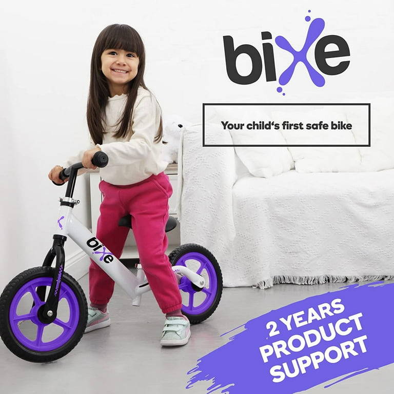 Bixe Aluminum Toddler Balance Bike Lightweight 12 No Pedal Training Bike for Kids Purple