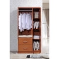 thumbnail image 3 of Hodedah Import 3 Door Armoire w/ Clothing Rod, Shelves, & 2 Drawers, Cherry, 3 of 6