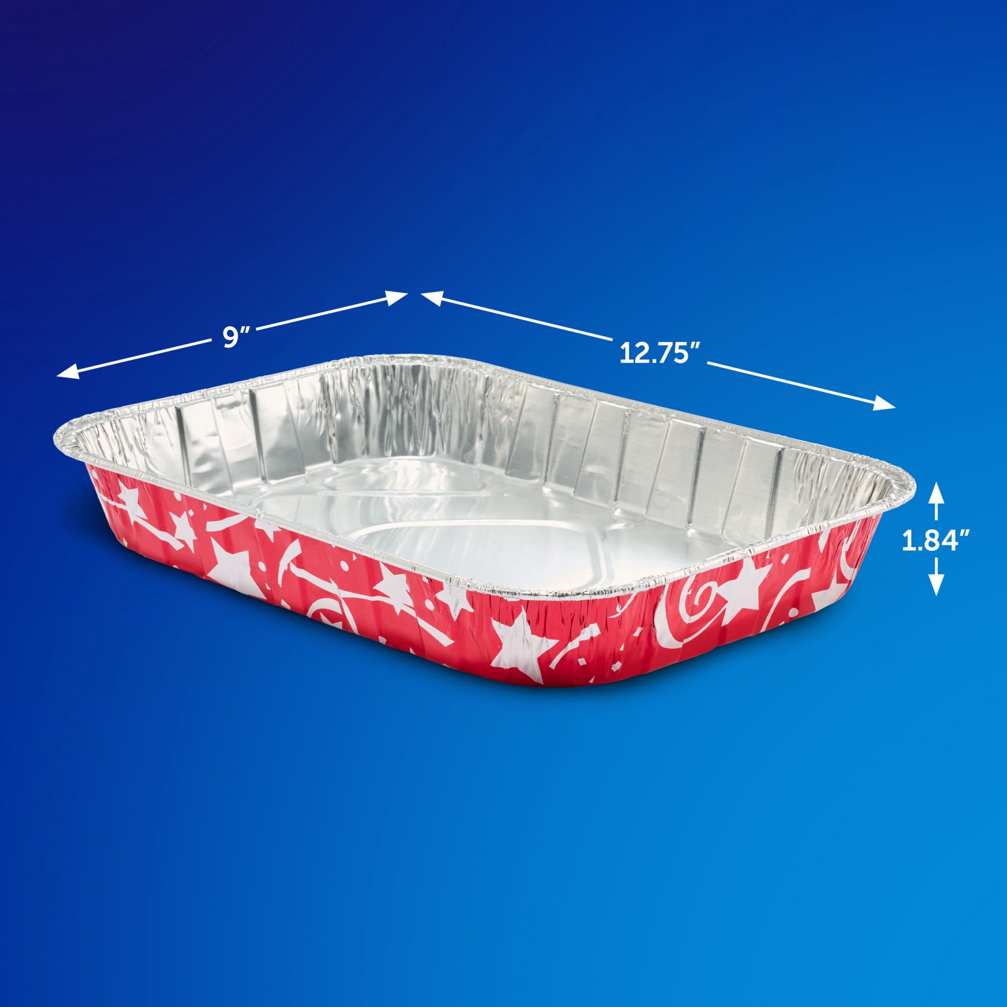 (3 pack) Ez Foil Cake Pans With Cover Bakeware 12.75 Inch 12.75Inch X 9Inch X 1.84375Inch Red 1 Pack 2 Count