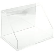 Plymor Clear Acrylic Slanted Front Display Case with Base (Mirror Back), 12" W x 8" D x 8" H