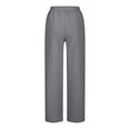 thumbnail image 5 of Gamivast Summer Linen Pants Women Elastic Waist Drawstring Baggy Pants Straight Leg Capris Crop Pants Vacation Beach Boho Pants Gray XL Pantalones Capri Para Mujer, 5 of 7
