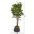 thumbnail image 2 of Nearly Natural 46in. Fig Artificial Tree in Planter with Brass Trimming, 2 of 2