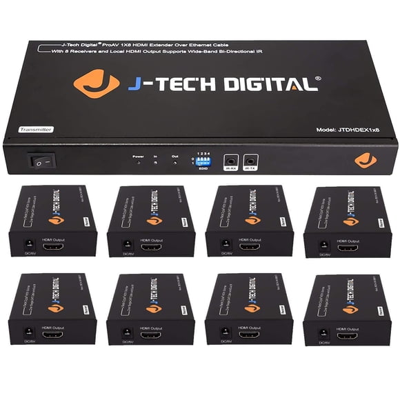 Extensor y divisor HDMI J-Tech Digital ProAV 1x8 50 m