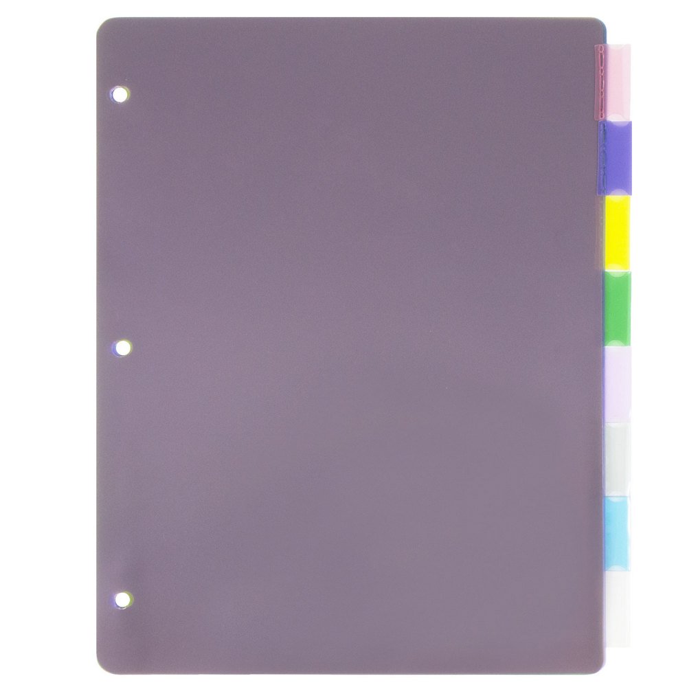 JAM Plastic Index 8, Tab Dividers, Multicolor, 1/Pack, 9.75 x 11.5