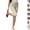 14# Beige, variant on Women's Polka Dots Dressy Capri Pants Fold Over Leggings Knee Length Slit Skinny Trousers （Dark Gray,XL)