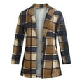 thumbnail image 5 of IROINNID Women's Shacket Jacket Long Sleeve Plaid Notch Lapel Outwear, Loose Plaid Lapel Cardigan Jacket with Pocket, 5 of 6