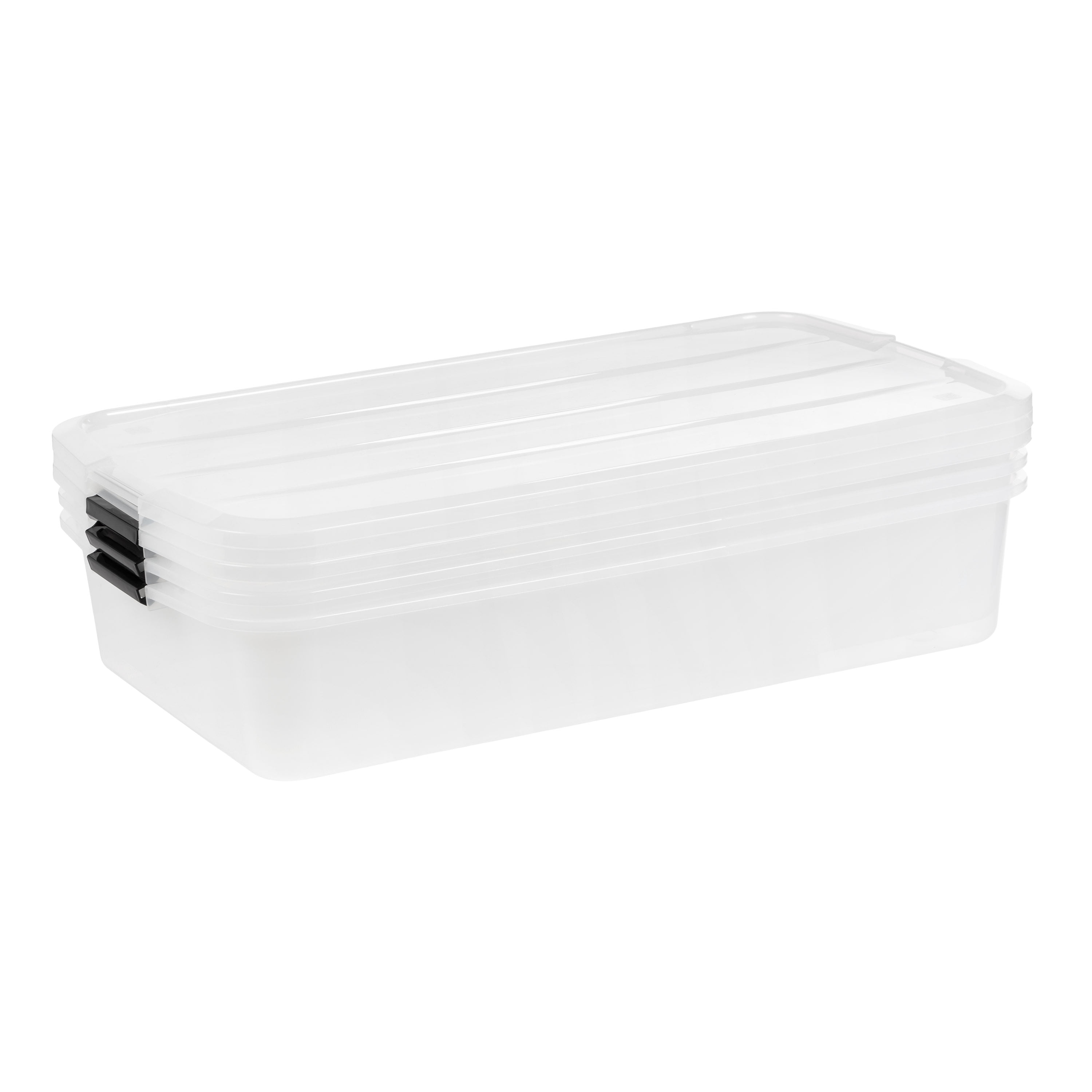 IRIS 50 Qt. Plastic Storage Bins with Lids, Stackable Storage Containers, Totes, 3 Pack