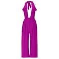 thumbnail image 7 of Lenpel Jumpsuits for Women Fashion Summer Sleeveless Halter Backless Pleated Wide Leg Rompers Party Club Outfits, 7 of 7