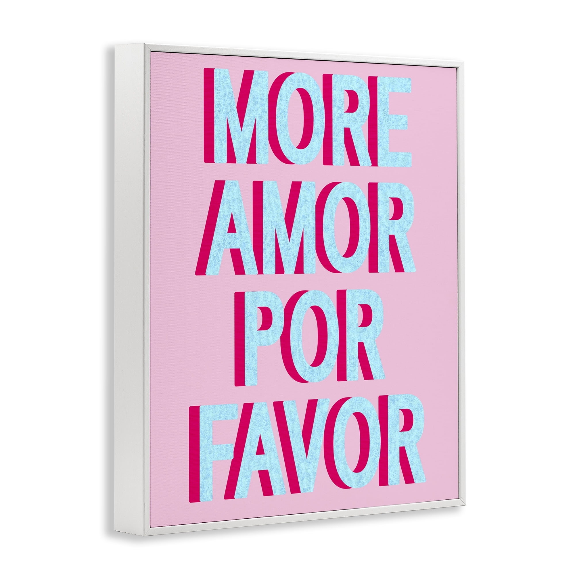 Stupell Industries More Amor Phrase Typography Painting White Framed Art Print Wall Art, 11 x 14