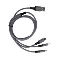 thumbnail image 5 of Cable de carga rápida multiusb de silicona líquida 3 en 1 para puertos iOS/Tipo C/Micro USB, gris, 5 of 5