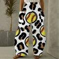 thumbnail image 1 of Lilgiuy Fashion Women Comfortable Baseball Printed Color Drawstring Leisure Pants Pockets Loose Pants for Beach Vacation Travel, 1 of 5