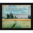 thumbnail image 2 of ArtsyQuotes 14x12 Black Modern Wood Framed Wall Art Titled - Bible Verse Quote Psalm 23, Claude Monet, The Wheat Field, 2 of 6