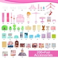 thumbnail image 4 of Doll House OCTERIC 11 habitaciones con muñecas, cachorros y muebles, color rosa, 4 of 6