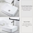 thumbnail image 3 of Bokaiya 16x12 White Vessel Sink and Faucet Combo Above Counter Top Ceramic Rectangular Small Bathroom Vanity Sinks Set, 3 of 10