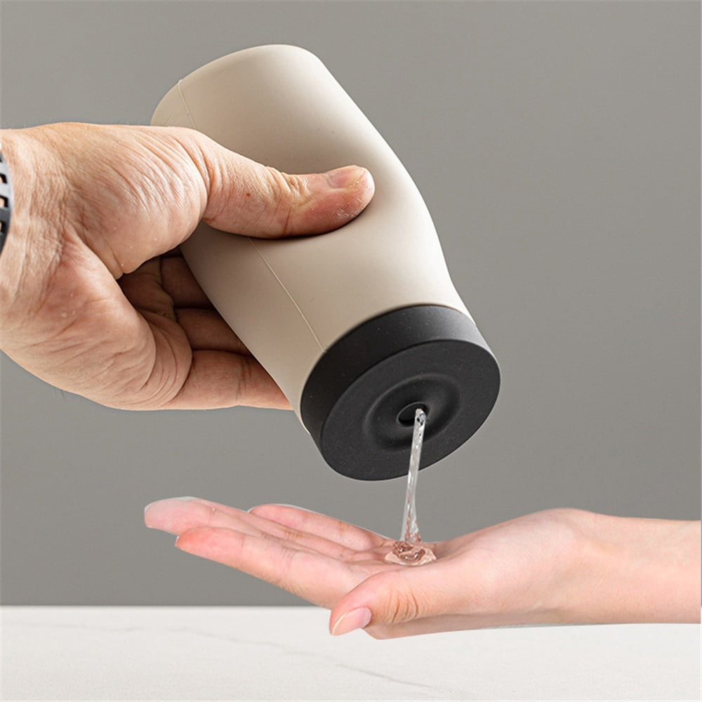 Easy Squeeze Dish Soap Dispenser for Kitchen Sink, Squeeze Bottle for Liquid and Hand Lotion, Round Refillable Bottles, Easy to Fill and to use