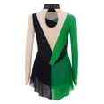 thumbnail image 4 of TSSOE Figure Ice Skating Dress for Girls Long Sleeve Skirted Leotard Sparkly Ballet Dance Dress for Performance Dark Green 14, 4 of 5