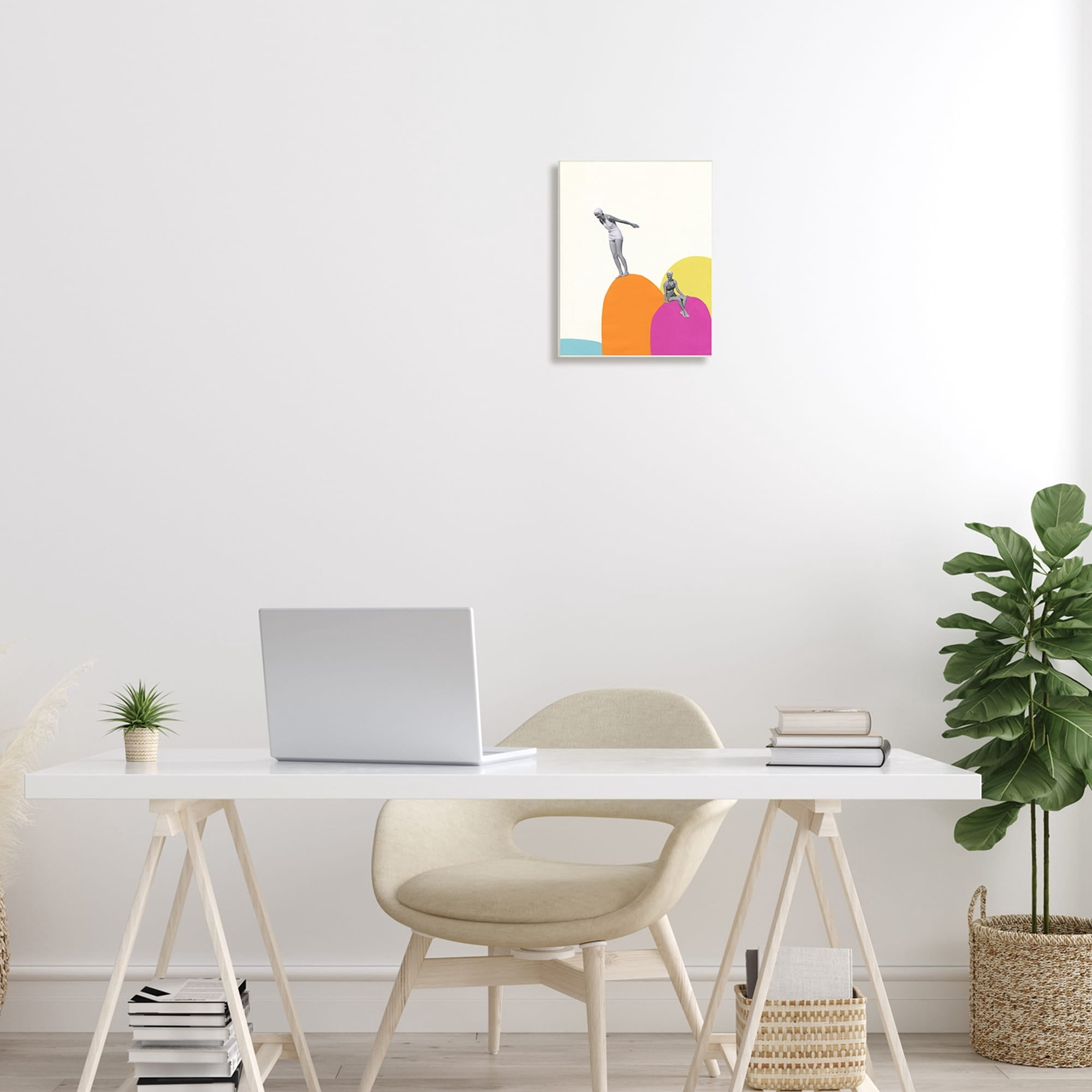 Stupell Industries Modern Swimmers Diving Glacier Scenery Collage Wood Wall Art, 13 x 19, Design by Cassia Beck